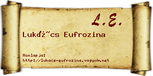 Lukács Eufrozina névjegykártya